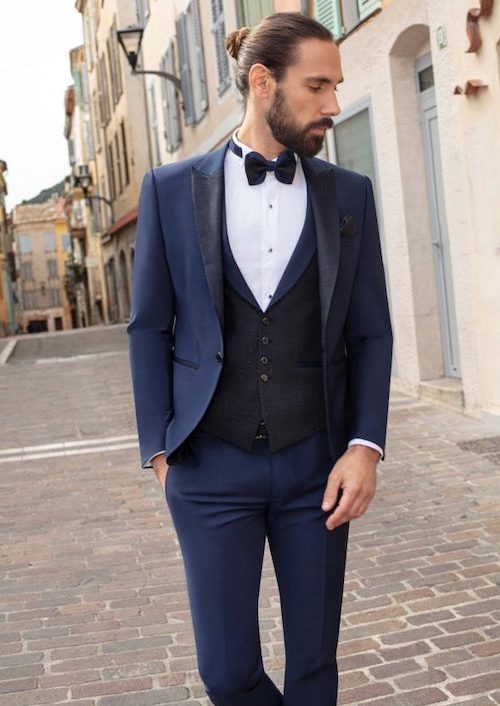 costume mariage bleu marine