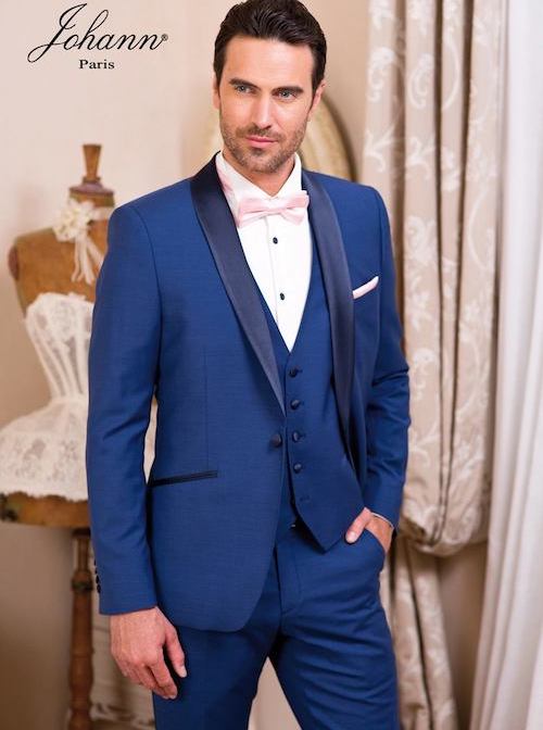 costume mariage bleu roi