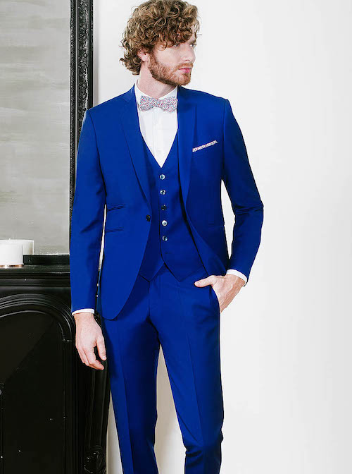 costume mariage bleu roi