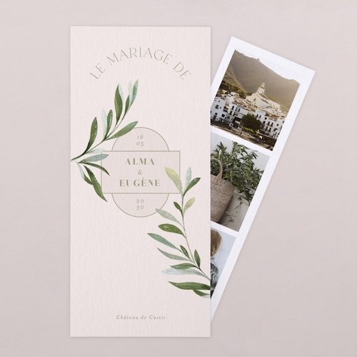 faire part mariage marque page