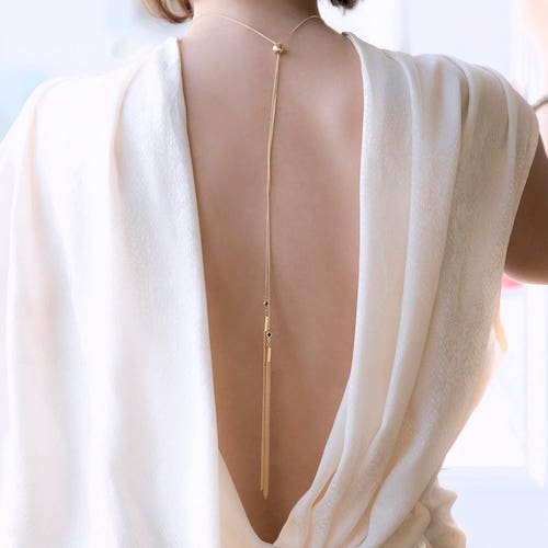 bijoux dos mariage, collier dos mariage