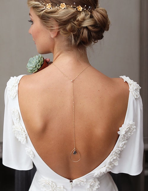 bijoux dos mariage, collier dos mariage