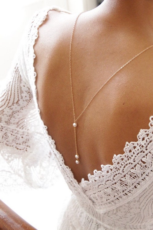 bijoux dos mariage, collier dos mariage