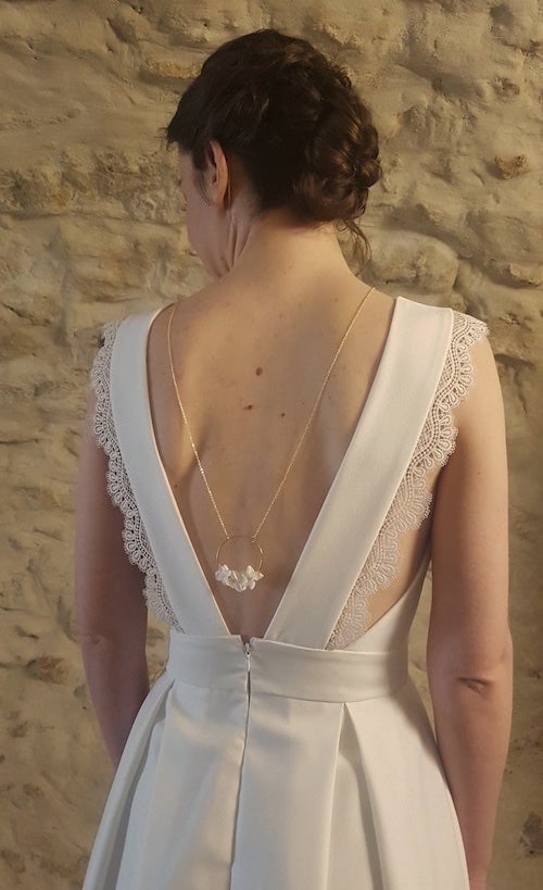 bijoux dos mariage, collier dos mariage