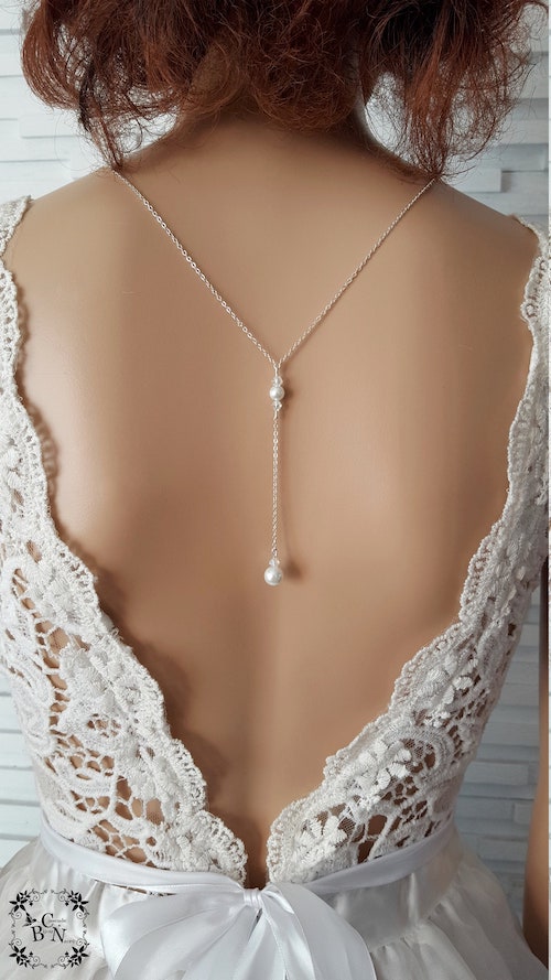 bijoux dos mariage, collier dos mariage