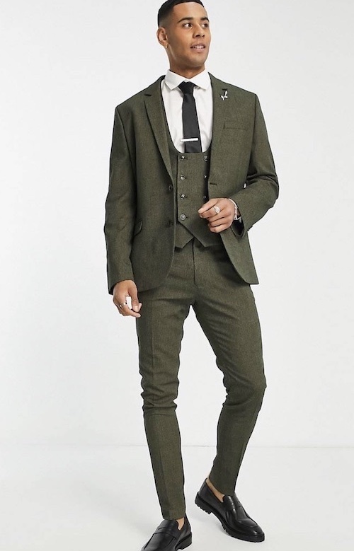 costume mariage homme vert