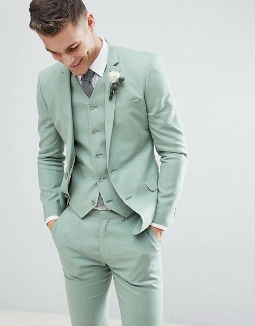 costume mariage vert 