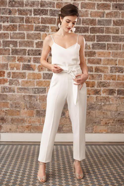 tailleur mariée, pantalon femme mariage