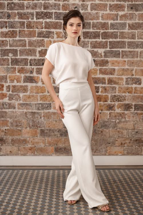 tailleur mariée, pantalon femme mariage