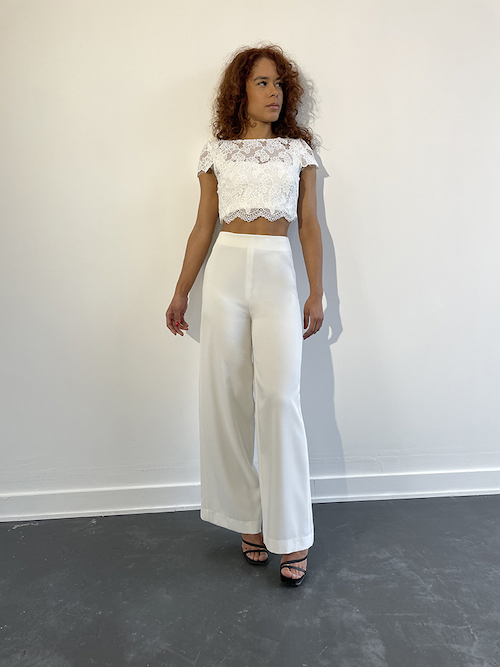 tailleur mariée, pantalon femme mariage