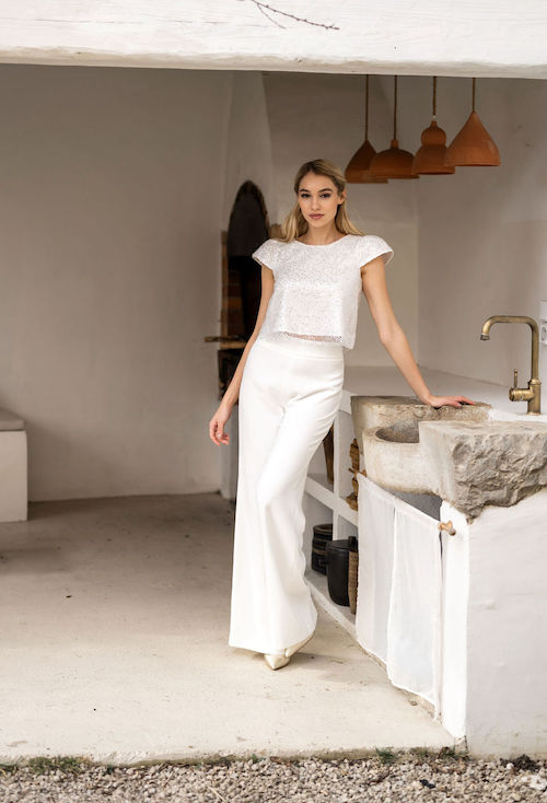 tailleur mariée, pantalon femme mariage