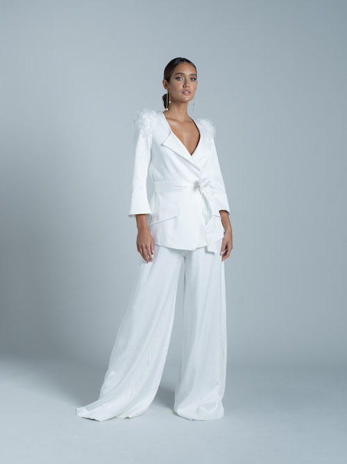 tailleur mariée, pantalon femme mariage