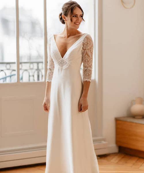 robe de mariée manches longues 2024