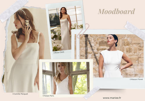 moodboard robe de mariée minimaliste