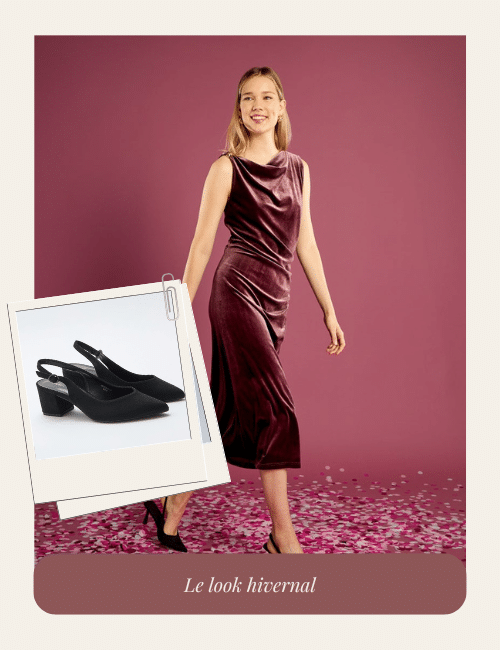 look invitée mariage hiver, robe midi mariage hiver